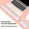 [Non-Slip Desk Mat Set] Three-Piece Large Computer Desk Mat Set, Non-Slip Mouse Pad + Keyboard Pad + Wrist Rest, Office Computer Desk Anti-Slip Protective Mat Double-Sided Faux Leather Mouse and Wrist Support Pad for Laptops, Mechanical Keyboards, Wrist S