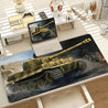 Military Tank Combat Gaming Mouse Pad with Non-Slip Stitched Edges & Smooth Surface - Large Rectangular Desk Mat for PC, Computer, Home Office - Durable Polyester & Rubber Base, Military-Themed Design with Realistic Tank Graphics - Ideal Gift for Gamers a