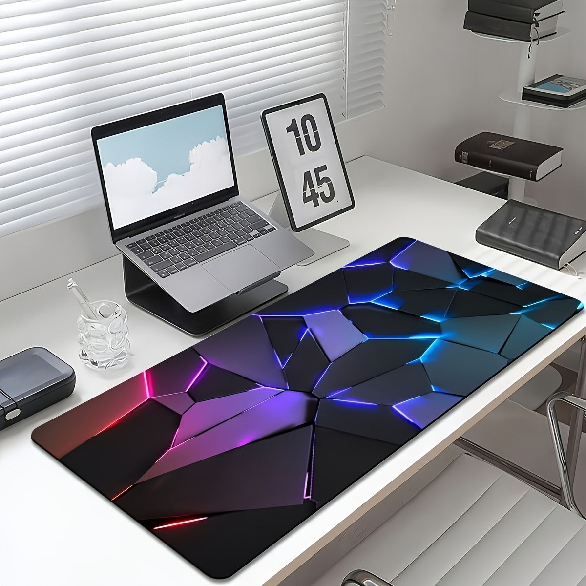 [XXL Rubber Desk Mat] XXL Rubber Desk Mat | Solid Geometry Metal Technology Wind HD Print, Multi-Functional Mousepad, Gaming Keyboard Pad, Office Computer PC Mat, Ideal Gift for Family and Friends - 1pc