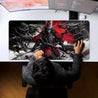 Large Mouse Pad, White Ukiyo-e Style Sports Car Gaming Desk Mat 89.92 x 39.88cm with Non-Slip Rubber Base, Extended Keyboard and Mouse Pad