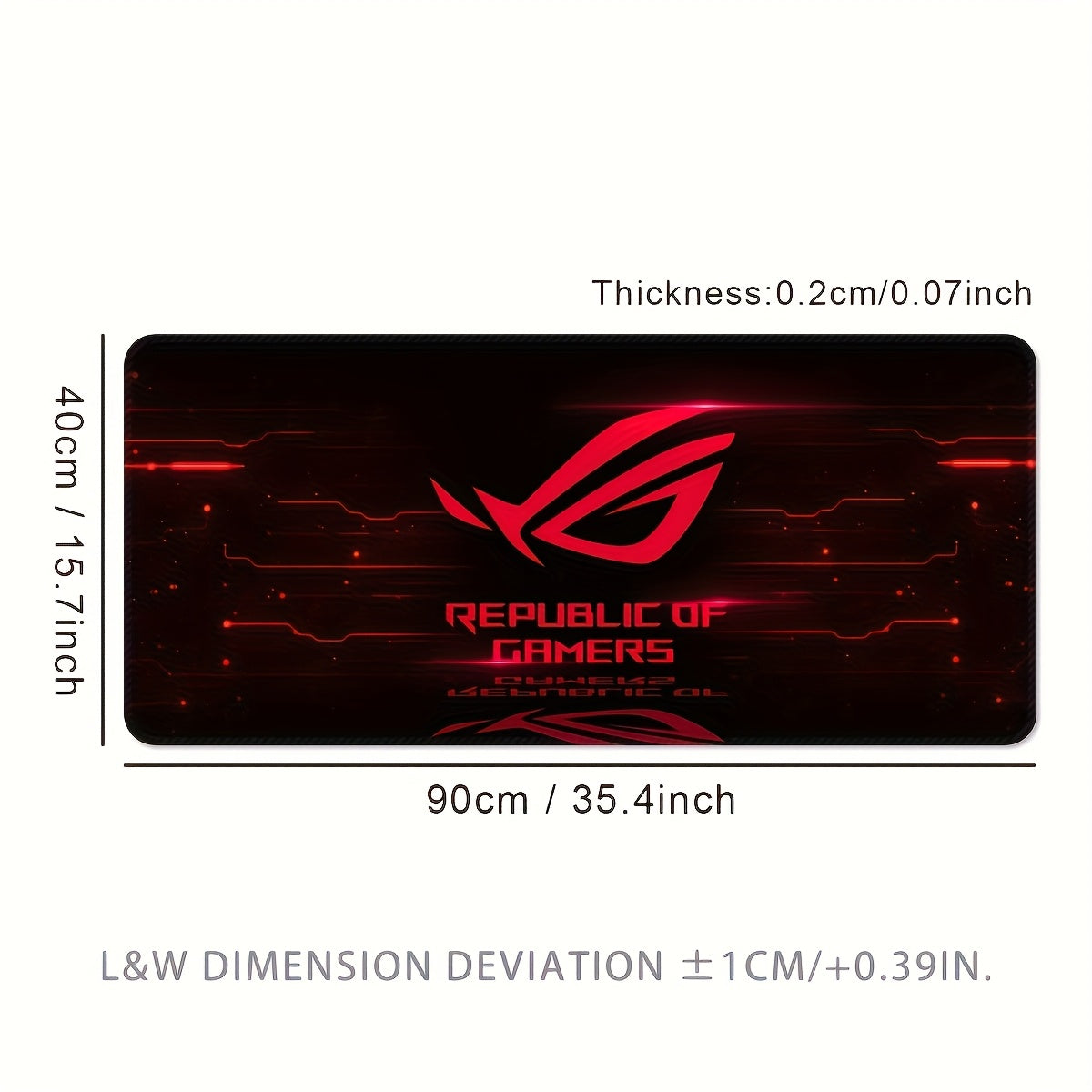 [Gaming Mouse Pad] Red Eye Extra-Large Gaming Mouse Pad - Thick Non-Slip Rubber Desk Mat with Precision Stitched Edges, Washable Surface - Ideal for Gamers & Office Use, Durable Computer Accessory, Large Mouse Pads for Desk, Bold Logo Design 35.4*15.7inches(900x400x2mm)