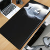 XXL Cute White Cat HD Printed Desk Mat & Gaming Mousepad - Large Non-Slip Surface with Fluffy Cat Design, Durable Rubber Base for Office, Home, PC Gaming - Perfect Gift for Cat Lovers, Gamers & Tech Enthusiasts, Work From Home, Home Workspace, Playful Pat