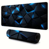 Large Tech-Themed 3D Gaming Mouse Pad with Blue Geometric Design, Non-Slip Rubber Base, Precision Edges - Futuristic Desk Mat for Laptop & Keyboard, Office Accessory, Mouse Pads for Desk 30x70cm (11.8x27.5 inches)