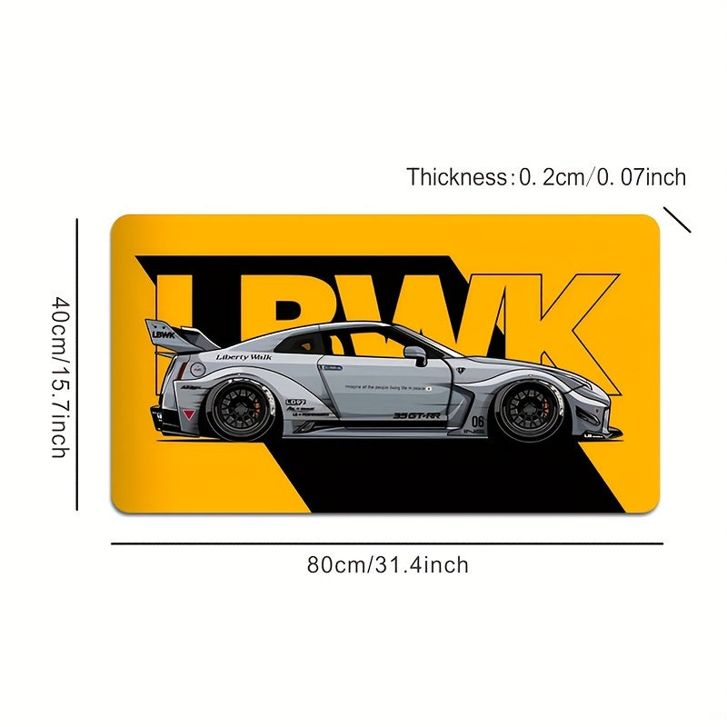 Large Racing-Inspired Rubber Mouse Pad - Non-Slip, Durable Stitched Edges, Oblong Desk Mat for Gaming, Office, and Laptop, Ideal Gift for Computer Enthusiasts and Workspace Decor - 1pc 31.4×15.7inch(80×40cm)