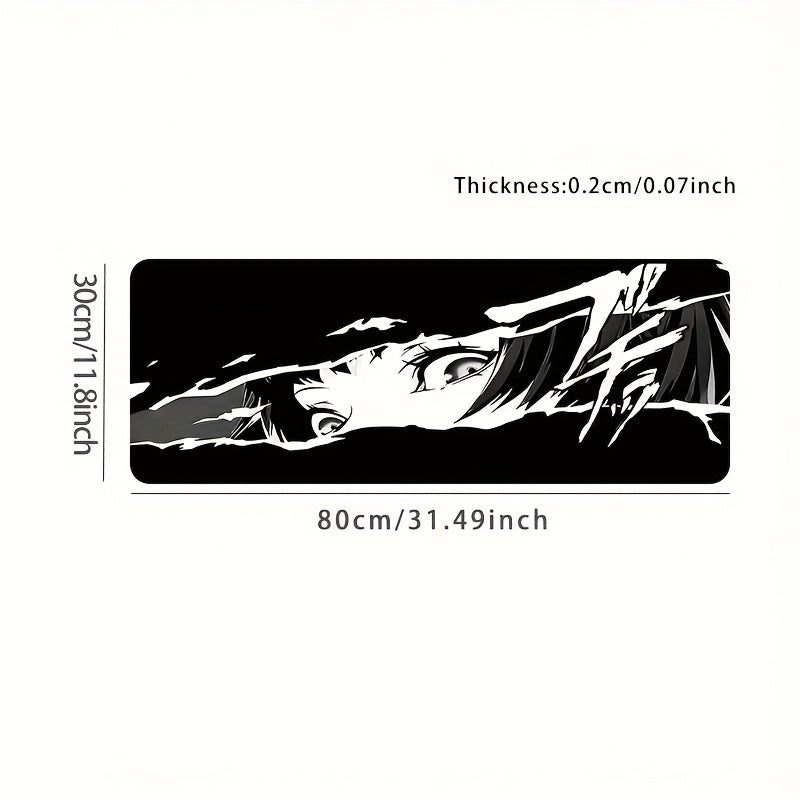 XXL Anime-Style Gaming Mouse Pad - Shadowy Glimpse Intense Eyes & Fragmented Face Design, Non-Slip Rubber Base, Precision Comfort for Office & PC Gaming, Large Desk Mat for Anime Fans, Anime Mousepad, Workstation Setup, Bold Graphics, Durable Construction