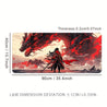 1pc Dragon Warrior Rubber Mouse Pad - Large, Washable, Non-Slip Surface with Dramatic Red & Black Dragon Design, Ideal for Office & Gaming Setup, Perfect Christmas & Halloween Gift, Gaming Desk Mat | Vibrant Desk Decor | Washable Rubber Mat, Dragon Decor 35.4*15.7inch(900x400x2mm)