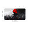 [Vibrant Gaming Mouse Pad] Vibrant Red 1pc Japanese Samurai Anime Large Gaming Mouse Pad & Desk Mat | Anti-Slip Rubber Base, Stitched Edges, Durable Construction, Extended Mousepad for PC Gaming, Home Office Desk, Computer Workspace 23.6" x 11.8" (60x30cm)