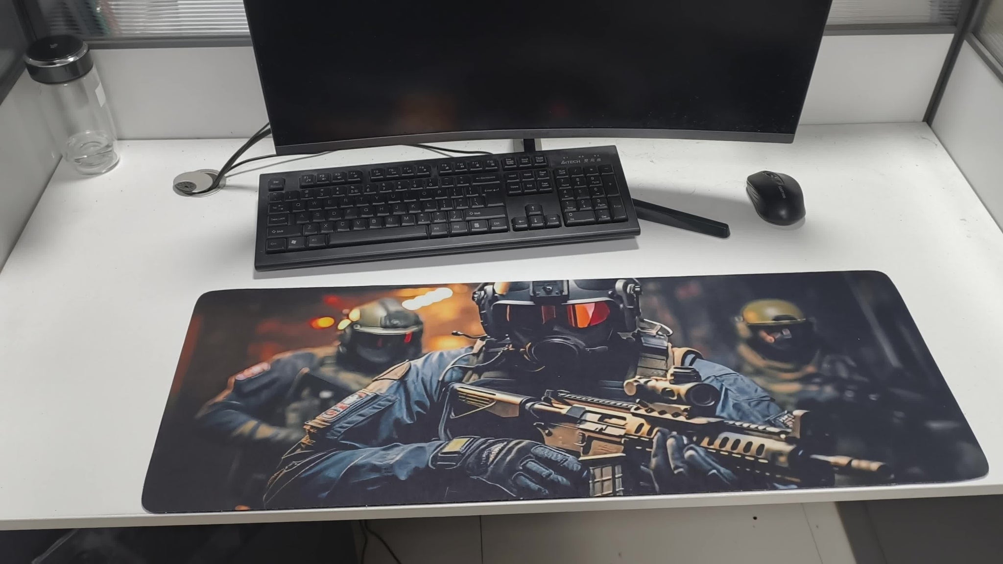 [1pc Tactical Mouse Pad] Tactical Special Forces Mouse Pad - 1pc Non-Slip Rubber Base with Premium Cloth Surface for Precision Control - Full Coverage for Keyboard & Mouse - Ideal for Home, Office, Gaming, Ergonomic