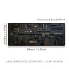 Extra Large Gaming Mouse Pad & Extended Desk Mat - Tactical Military Design with Realistic Gun & Ammo Layout, Non-Slip Rubber Base, Washable Faux Leather Surface, Durable Office & Gaming Mat for PC, Computer, Workstation Accessories, Extra Extra Large Mou 31.5*11.8inches(800x300mm)