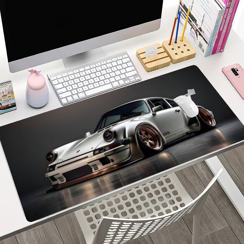 1pc Large Rubber Gaming Mouse Pad with High-End Car Design, Non-Slip Desk Mat for Keyboard and Mouse, Durable PC Accessory for Office and Home Use