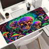 [Vibrant Gaming Mouse Pad] Large Skull Gaming Mouse Pad | Vibrant Purple & Blue Artwork, Non-Slip Rubber Base - Perfect for Gamers, Office Workers, E-Sports & Streaming - Great Gift for Desk Enthusiasts, Gaming Desk Accessory, Artistic Desk Mat, Nonslip B