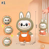 4 in 1 Mood Labubu Face Changing Keychain Orange Expression Keychain