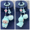 Labubu Luxe Premium Charm Keychain Light Blue Style 1 Plush Keychain