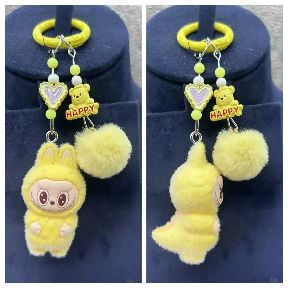 Labubu Luxe Premium Charm Keychain Yellow Style 1 Plush Keychain