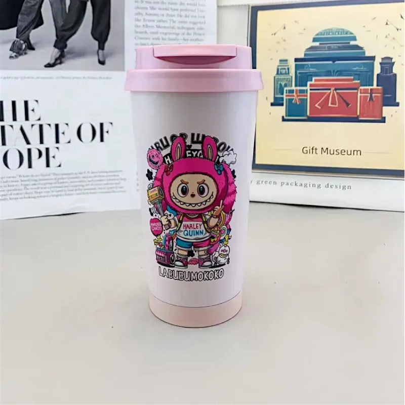 StarBX Labubu Avengers Insulated Cup (500 ml) Pink Tumbler