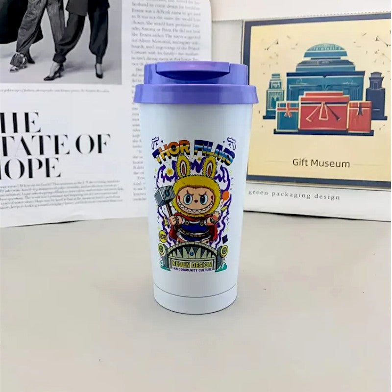 StarBX Labubu Avengers Insulated Cup (500 ml) Purple Tumbler