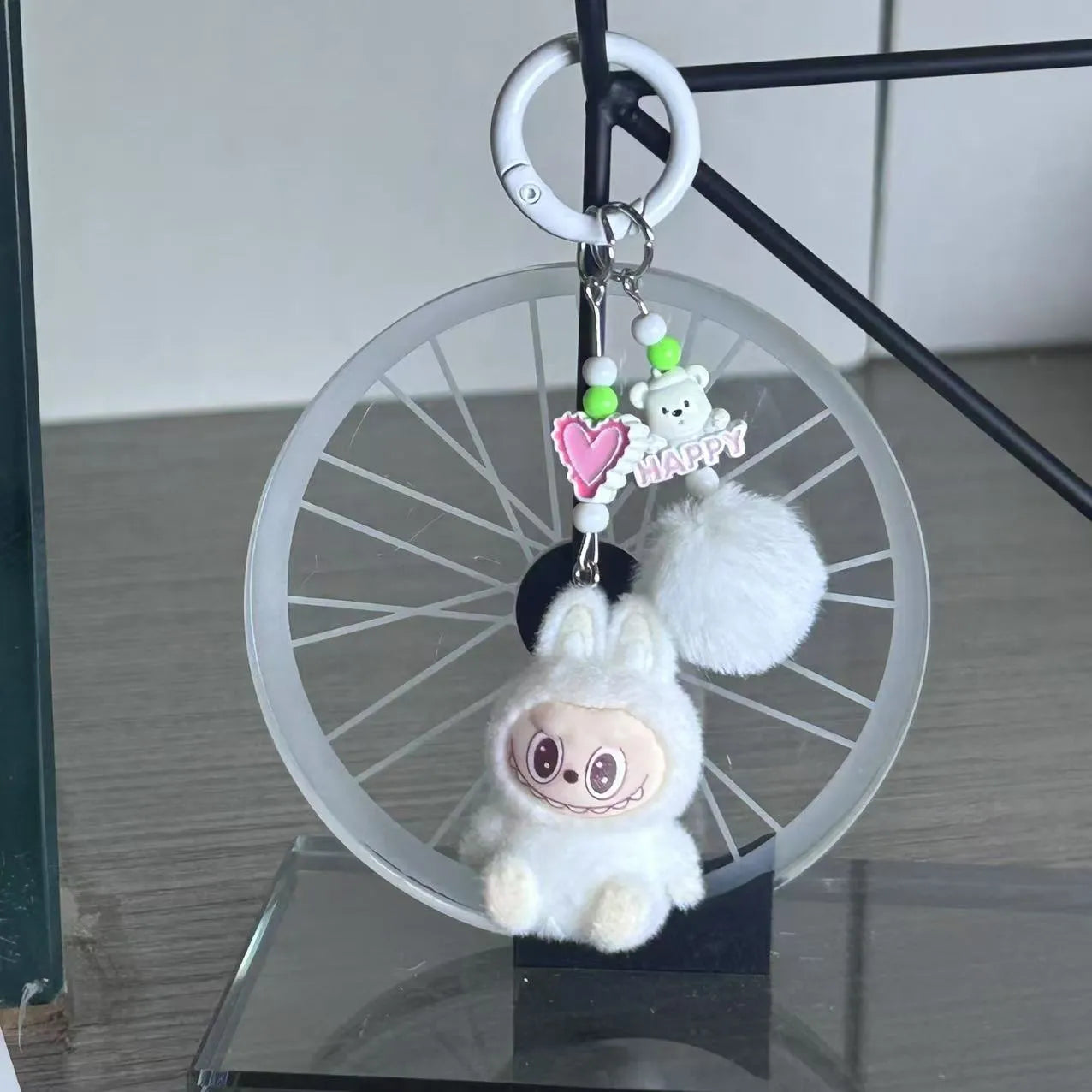 Labubu Luxe Premium Charm Keychain White Style 2 Plush Keychain