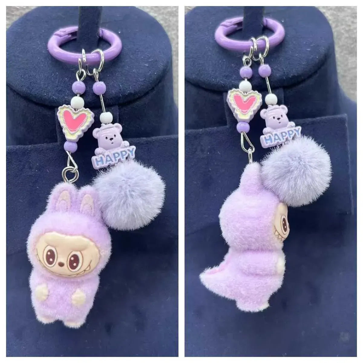 Labubu Luxe Premium Charm Keychain Purple Style 1 Plush Keychain