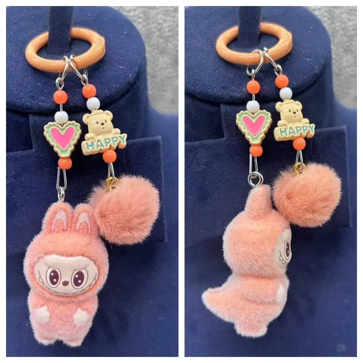 Labubu Luxe Premium Charm Keychain Orange Style 1 Plush Keychain