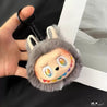 Labubu Gen 3 Premium Mugshot Keychain Grey Plush Keychain