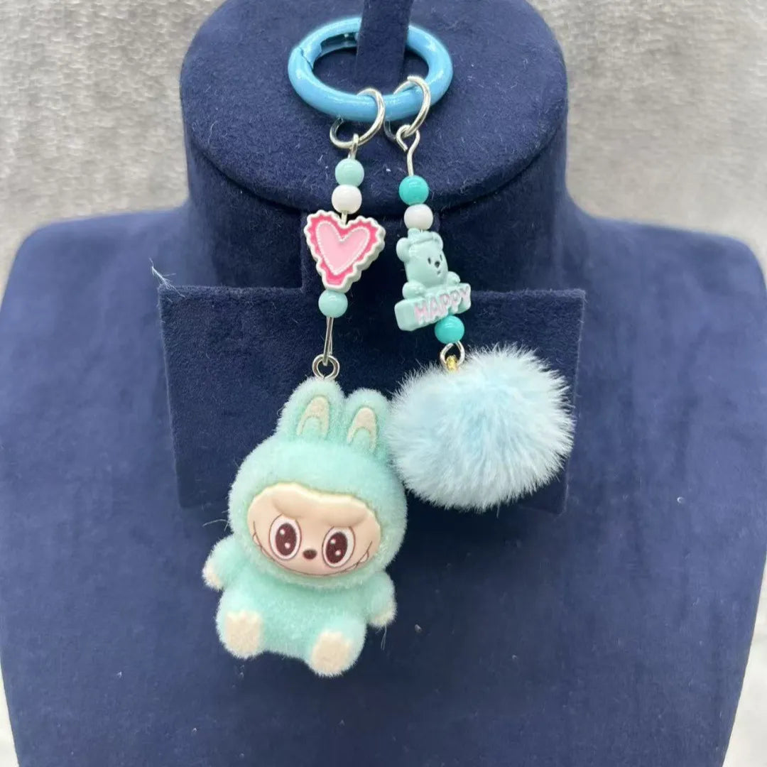 Labubu Luxe Premium Charm Keychain Light Blue Style 2 Plush Keychain