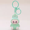 Labubu Have a Seat Mini Flock Keychain Green Plush Keychain