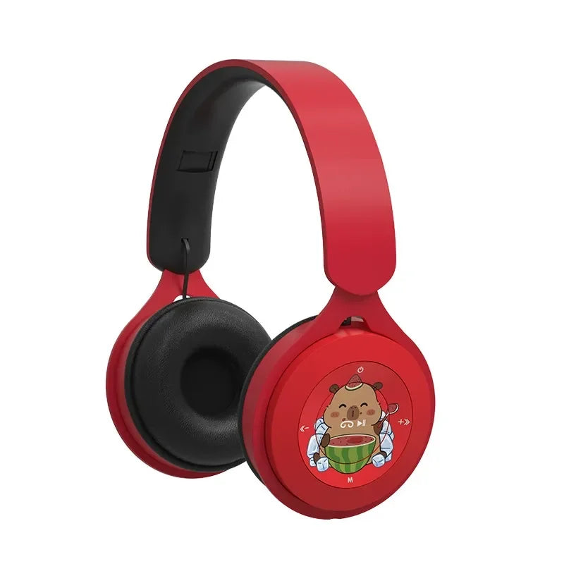 Kawaii Fuzzy Beats Speckle Headset Red Wireless Headphones
