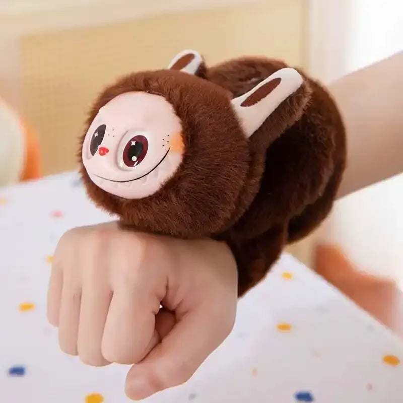 Labubu Tail Wag Plush Musical Bracelet Coffee Plush Bracelet