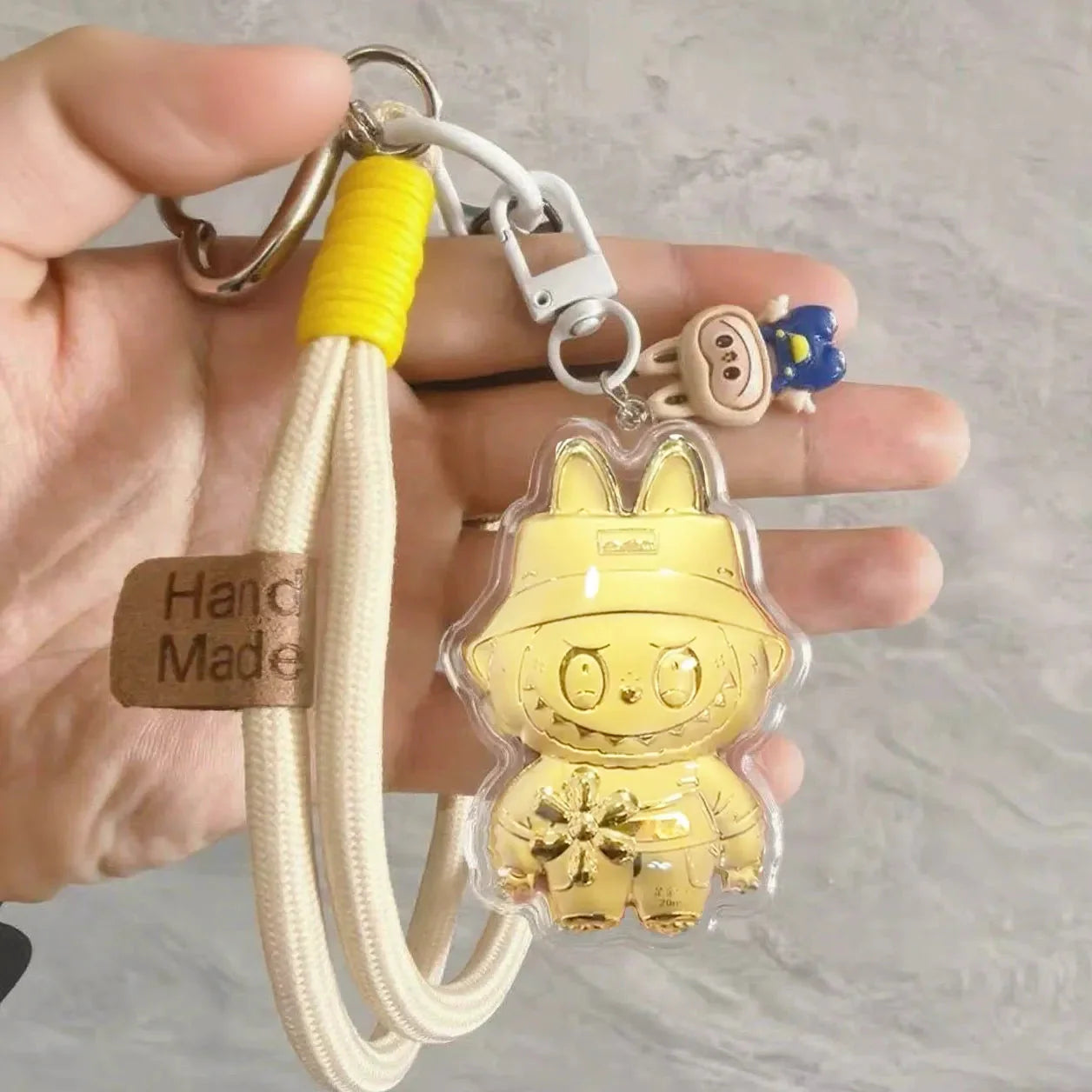 Labubu 20mg Gold Charm Keychain Metal Keychain