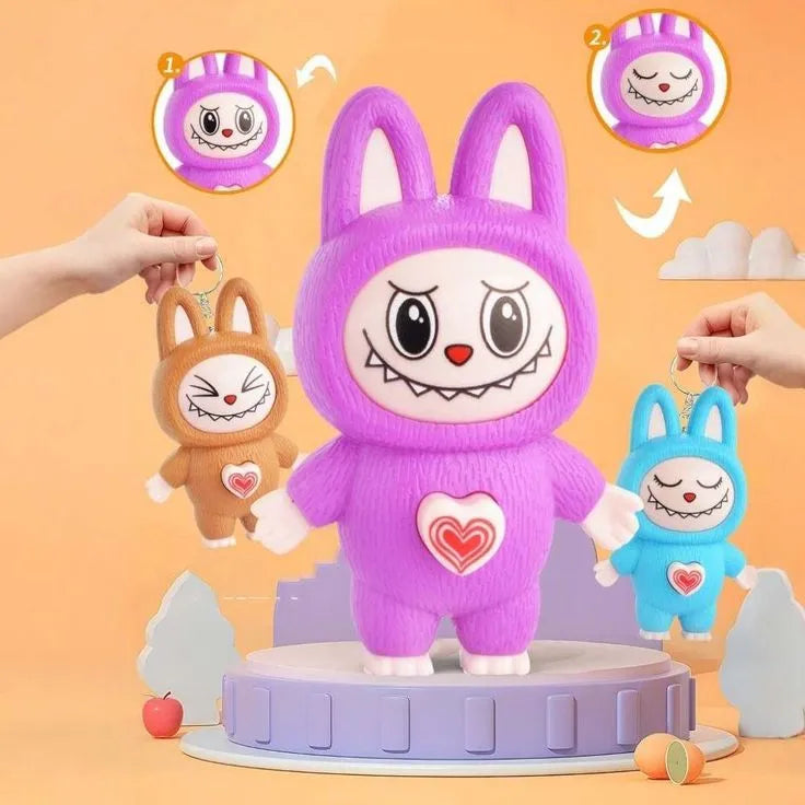 Labubu Monochrome Mood Swings Keychain Expression Keychain