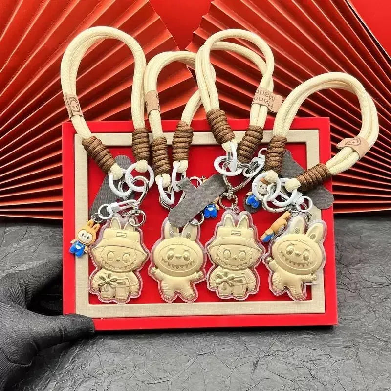 Labubu 20mg Gold Charm Keychain Metal Keychain