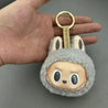 Labubu Gen 1 Macaron Big Head Keychain Gray Plush Keychain