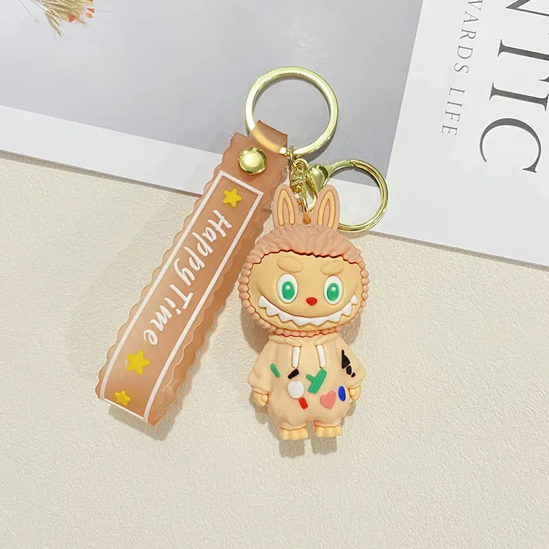 Labuboo Happy Time Vibes Keychain Brown 3D Keychain