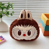 Labubu Big Head Plush Backpack Brown Plush Backpack