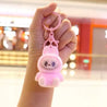 Labubu Have a Seat Mini Flock Keychain Pink Plush Keychain