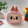 Labubu Big Head Plush Backpack Pink Plush Backpack