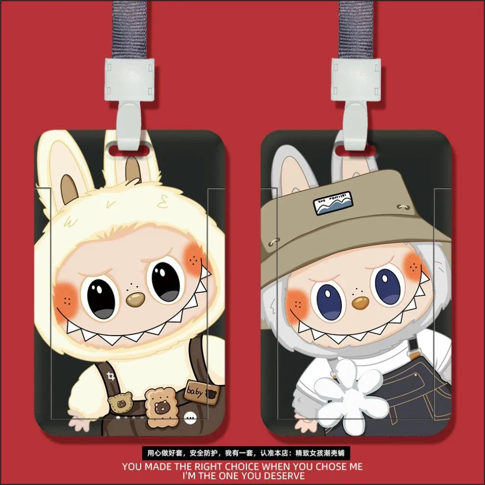 Monster Pass Labubu ID Card Holder ID Keychain
