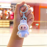 Labubu Have a Seat Mini Flock Keychain Blue Plush Keychain