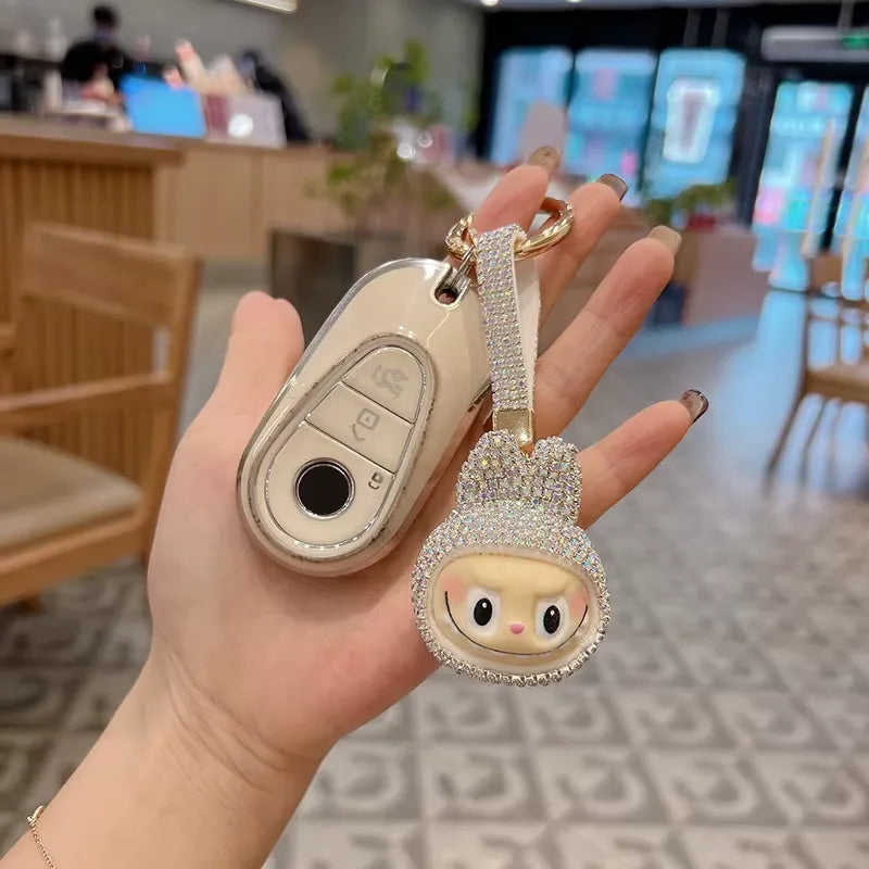Labuboo Crystal Face Luxury Keychain White Luxury Keychain