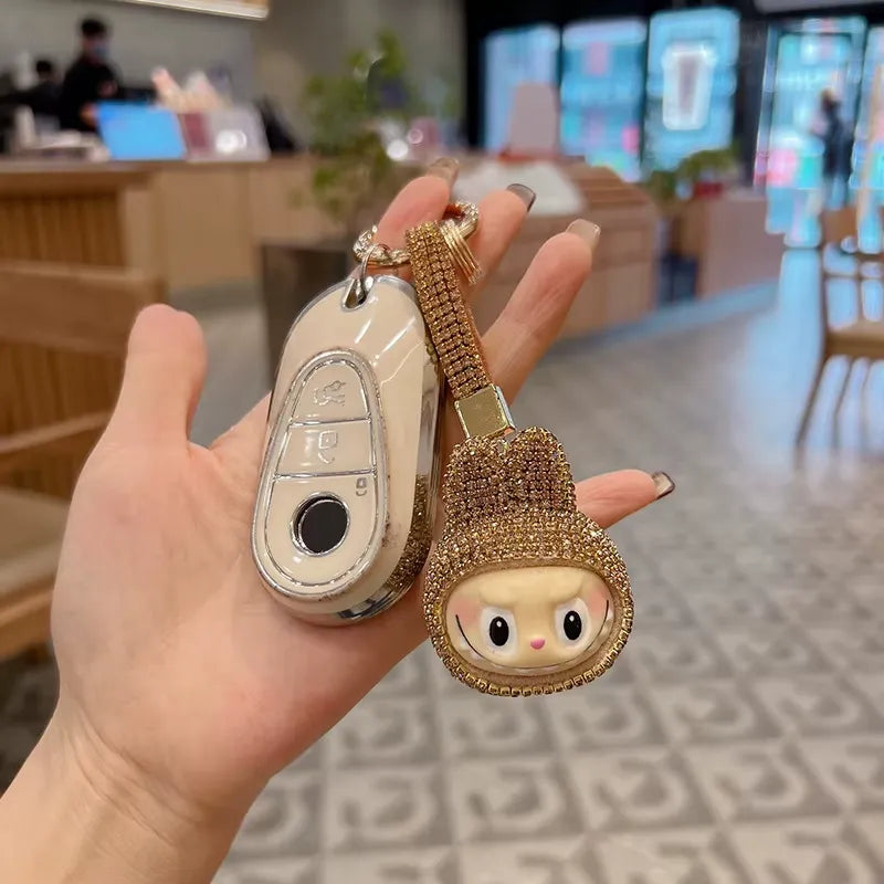 Labuboo Crystal Face Luxury Keychain Gold Luxury Keychain