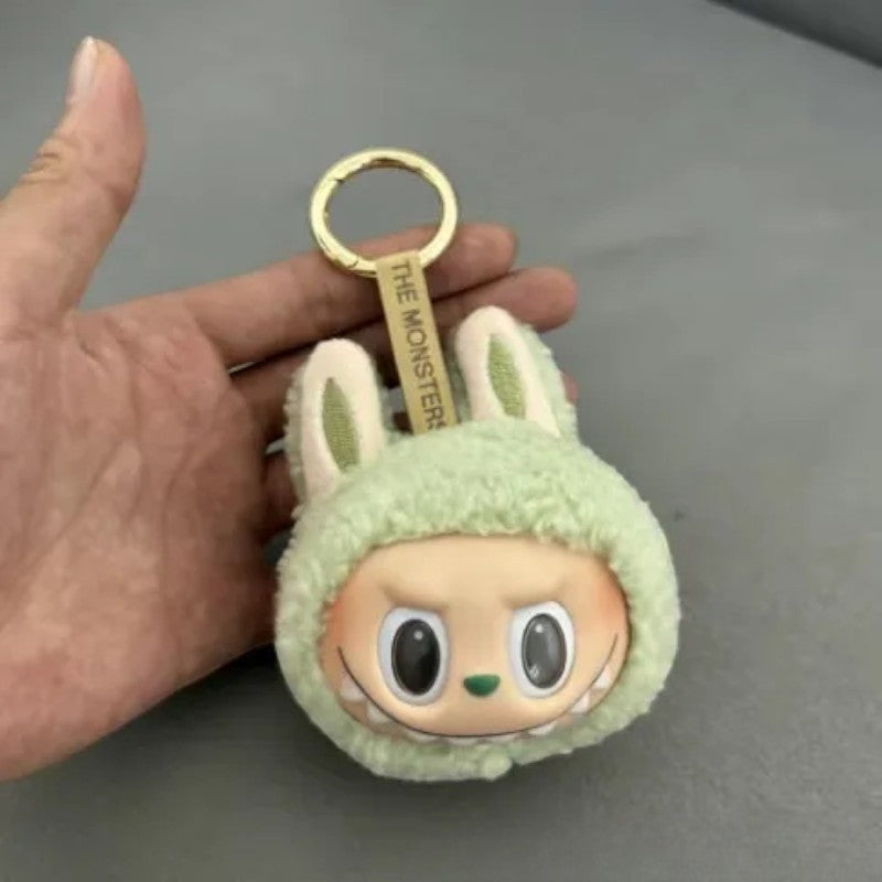 Labubu Gen 1 Macaron Big Head Keychain Green Plush Keychain