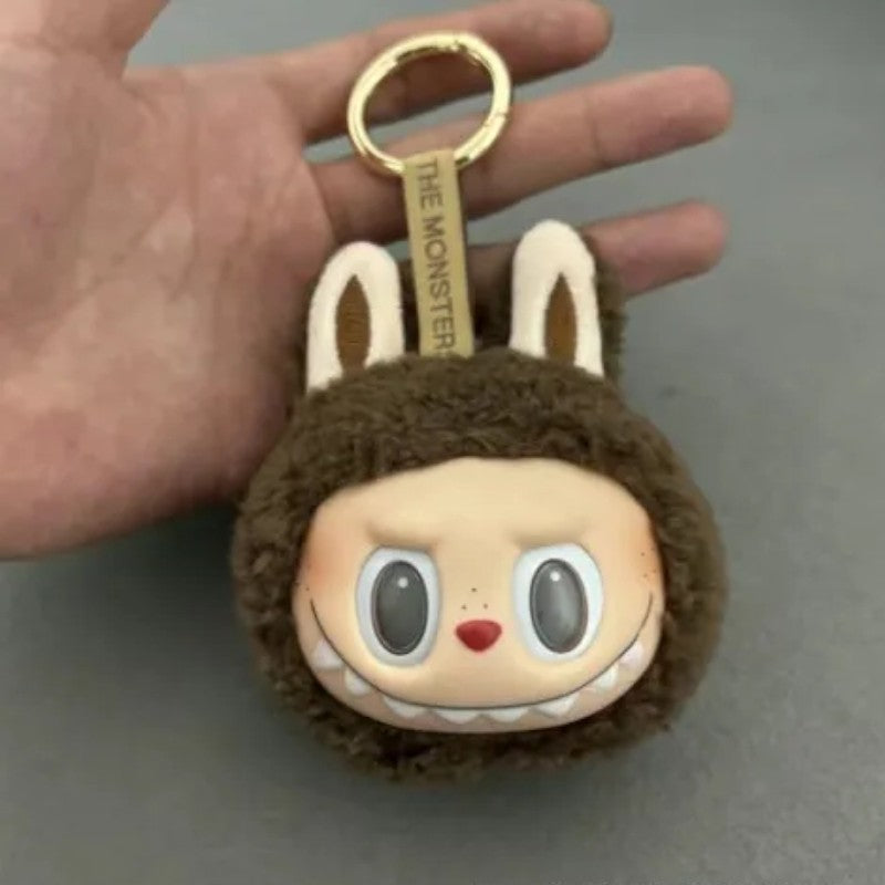 Labubu Gen 1 Macaron Big Head Keychain Brown Plush Keychain
