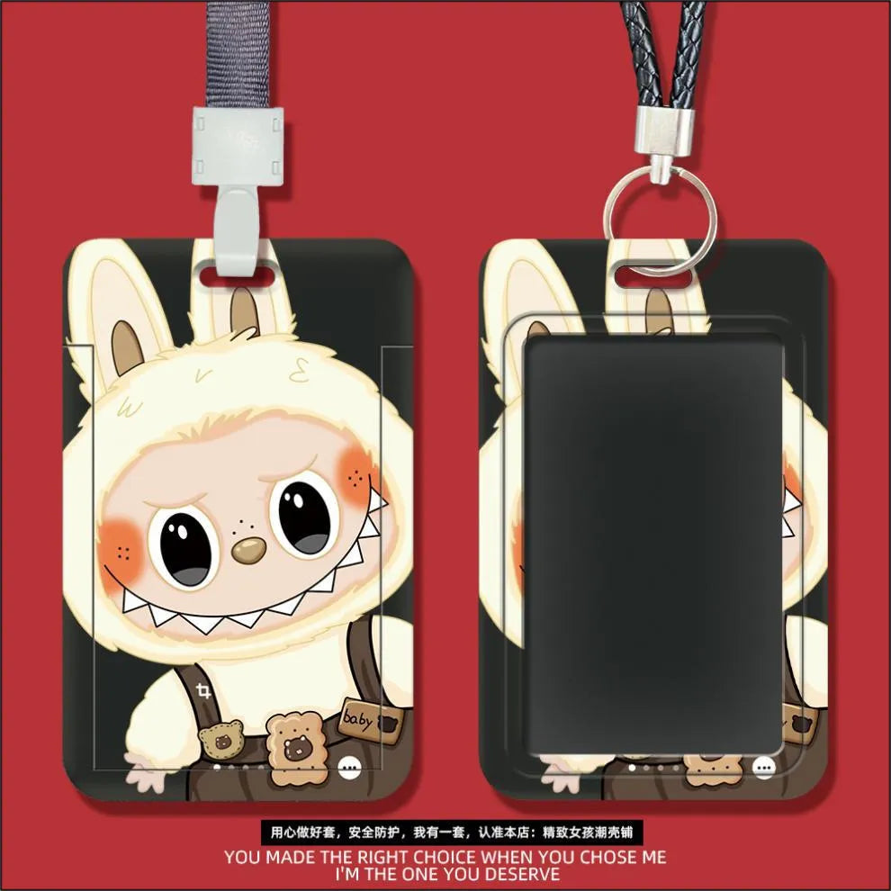 Monster Pass Labubu ID Card Holder ID Keychain