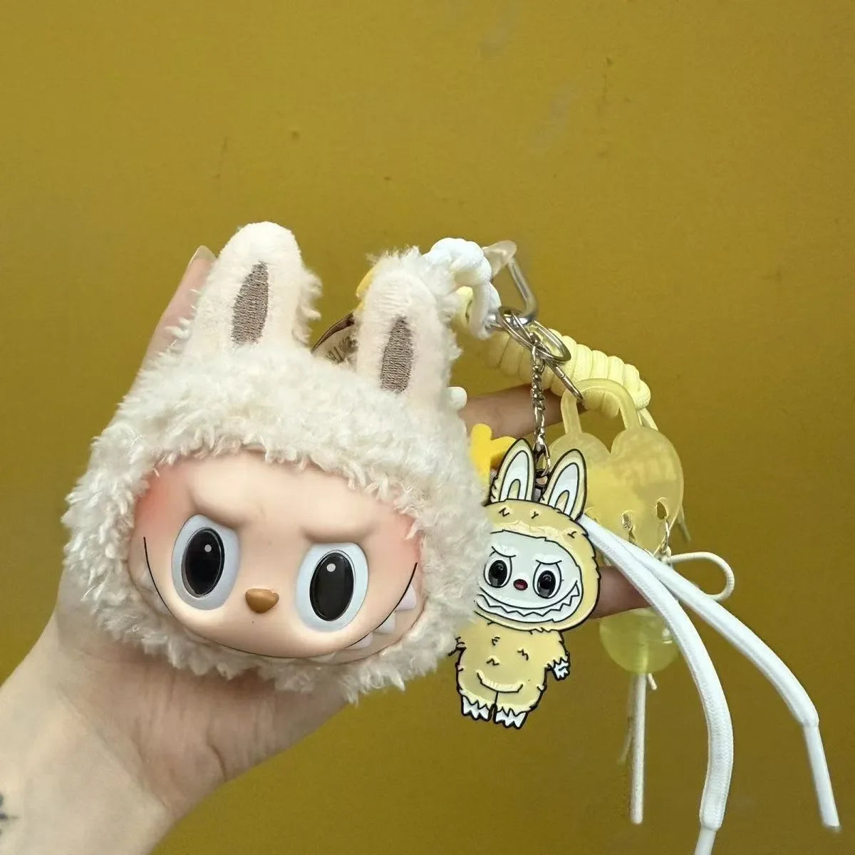 Labubu Gen 1 Macaron Big Head Keychain Plush Keychain