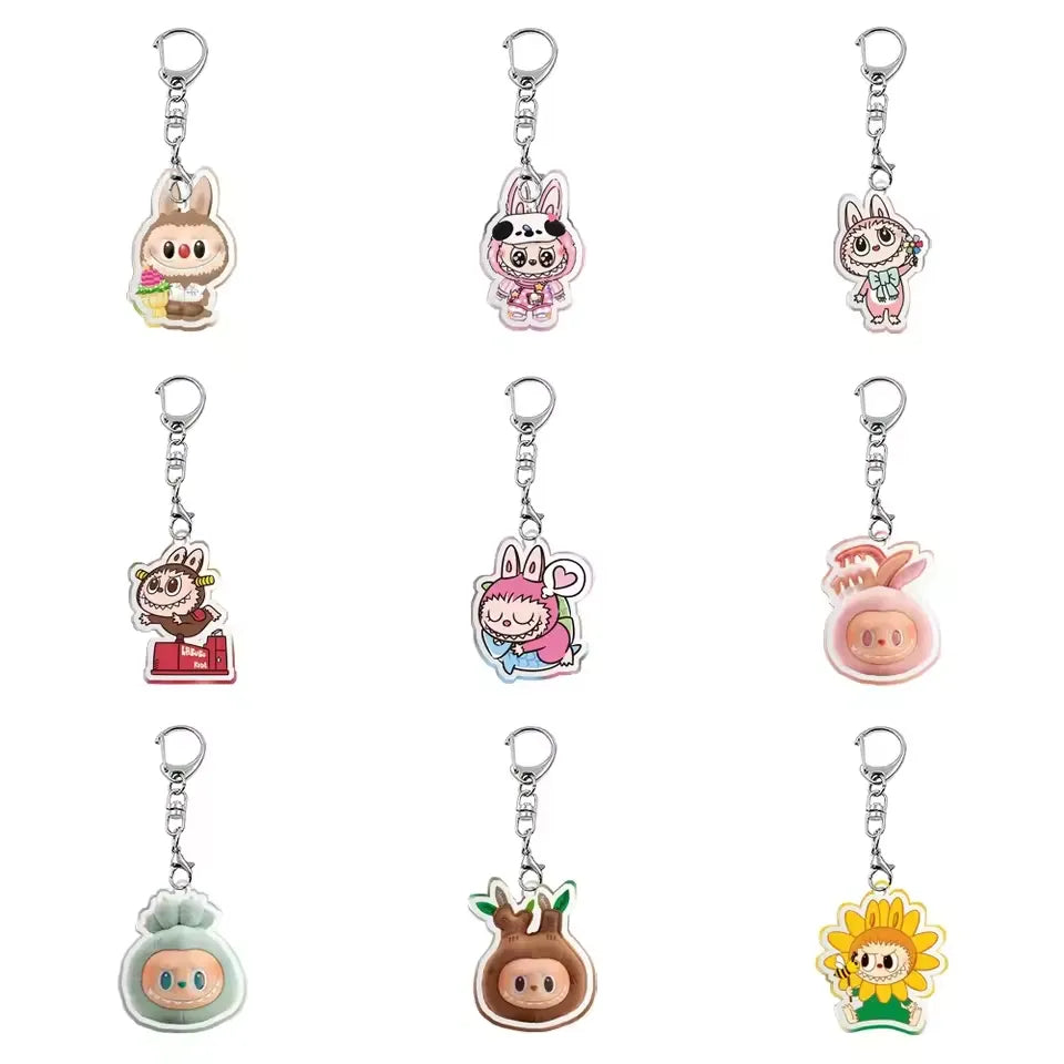 Labubu Flat Friends 2D Keychain Acrylic Keychain