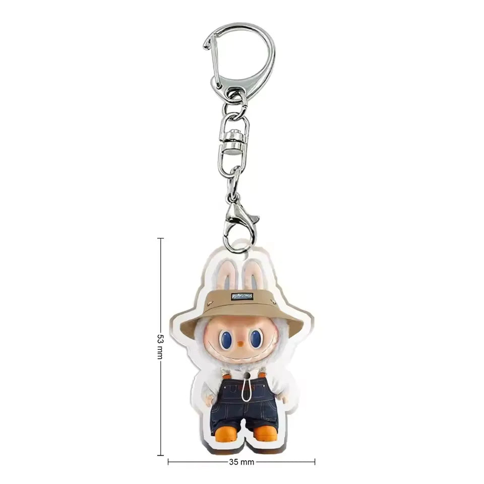 Labubu Flat Friends 2D Keychain Acrylic Keychain