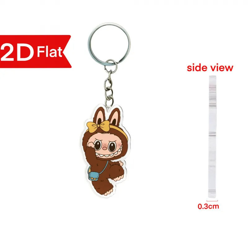 Labubu Flat Friends 2D Keychain Acrylic Keychain