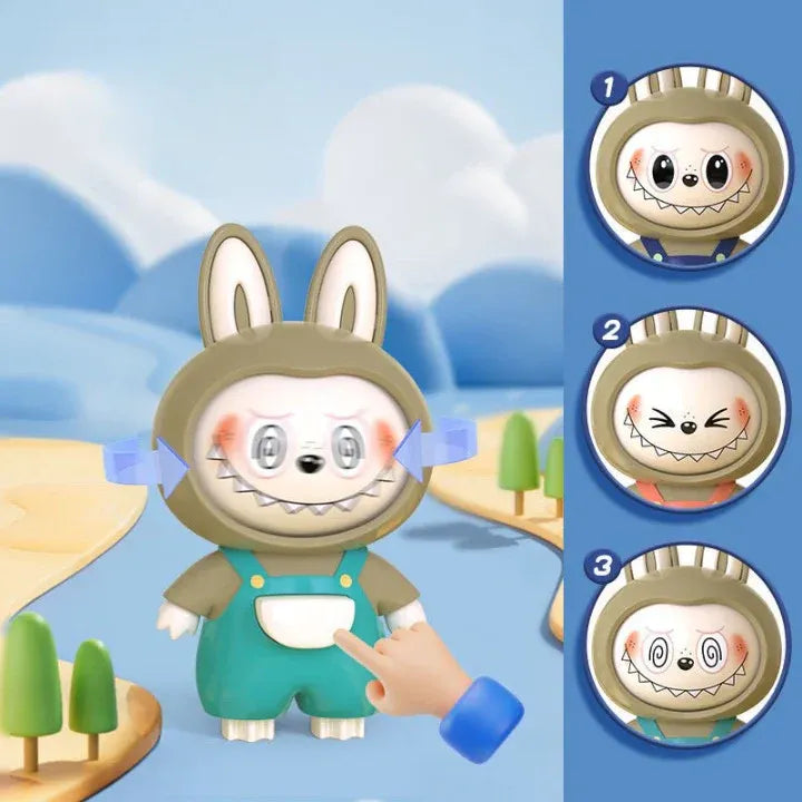 4 in 1 Mood Labubu Face Changing Keychain Expression Keychain