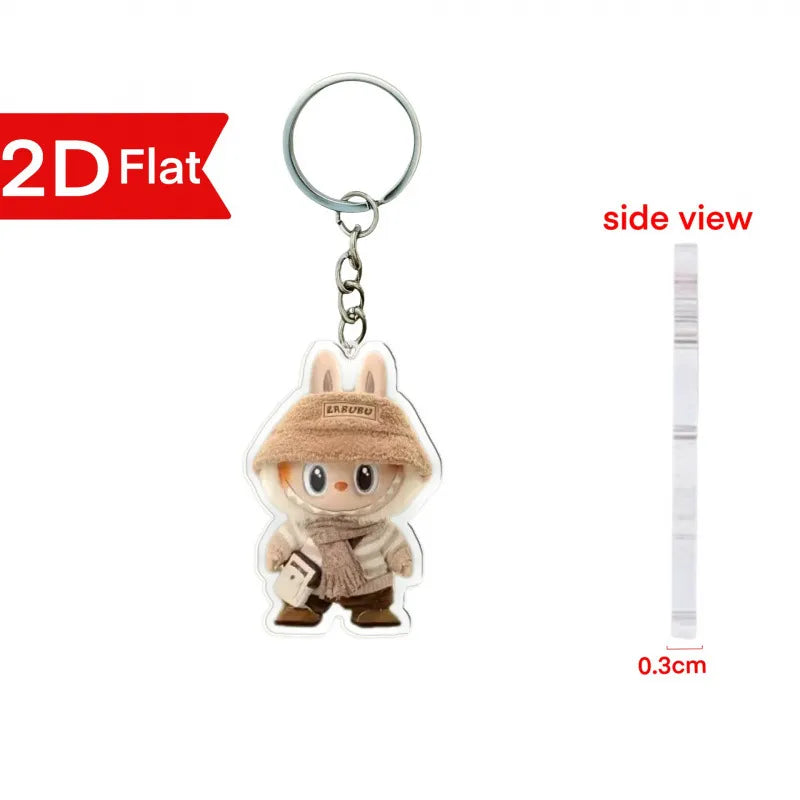 Labubu Flat Friends 2D Keychain Style 1 Acrylic Keychain