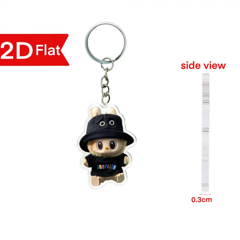 Labubu Flat Friends 2D Keychain Acrylic Keychain